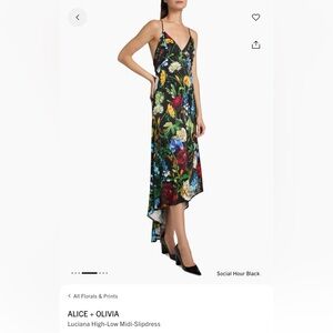 Alice + Olivia Floral Asymmetrical Hem dress